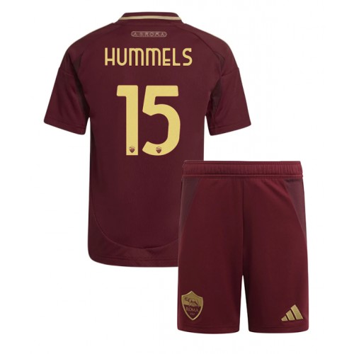 Otroški Nogometni dresi AS Roma Mats Hummels #15 Domači 2024-25 Kratek Rokav (+ Kratke hlače)